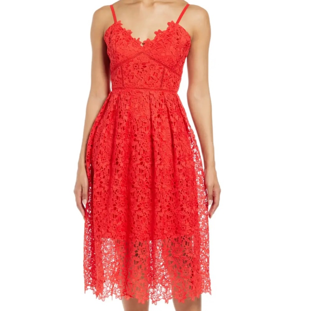 Chi Chi London Red Lace Dress